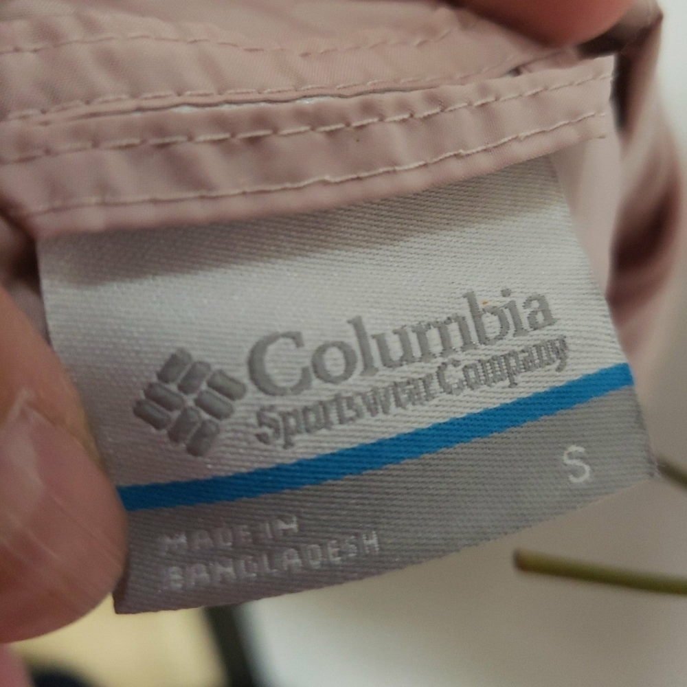 Columbia Womens Jacket size Small Pink Color Block Full Zip Wind Breaker Hooded - Picture 5 of 5